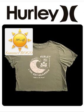 ☀️Jade Green Hurley Crop Top - size L